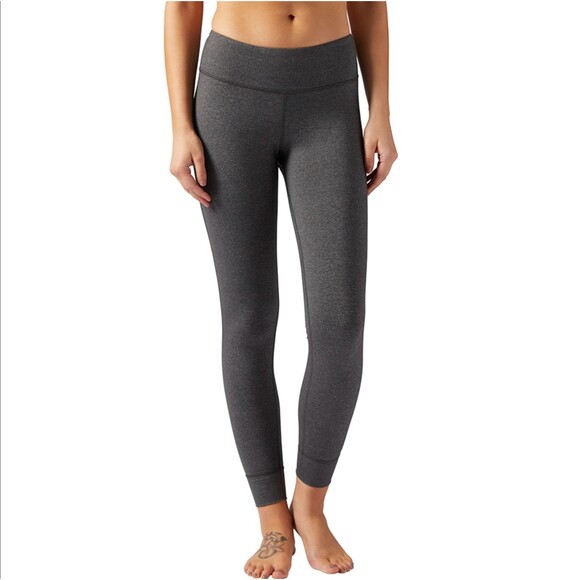 Reebok Lux Legging Women 3X 22W Gray Speedwick Mid Rise Gym Training Pants NWT - Picture 1 of 14